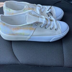 Canvas Sneakers with Tie-Dye Accents
